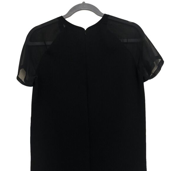 VINCE Black Sheer-Sleeve Loose Crepe Dress XS - Picture 11 of 15